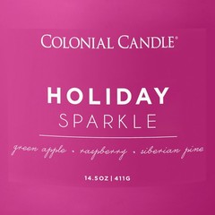 Colonial Candle Holiday Sparkle Purple 3-Wick Jar Candle, 14.5oz, 60 Hr Burn