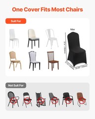 VEVOR 150PCS Black Stretch Spandex Folding Chair Covers for Wedding Party Dining