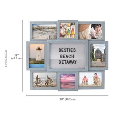 MELANNCO Collage Picture Frame with Letter Board, 8 Opening Photo Collage Wal…