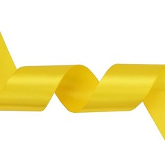 Satin Ribbon 50 Yards Solid Fabric Ribbons Roll for Wedding 1-1/2 inch Yellow