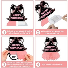 Happy 80th Birthday Rose Gold and Black Table Honeycomb Centerpieces Balloons…