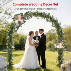 Wedding Arch Swag, White Pink Rose Eucalyptus Greenery Arrangement
