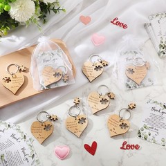Ecation Wedding Favors for Guests Wood Heart about 2.17 x inches, Black