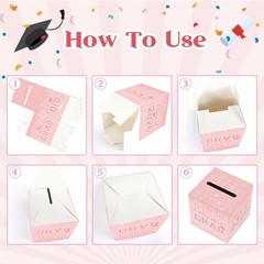 Pink Graduation Congrats Card Box, 2026 Rose Gold Graduation Party Decoration…