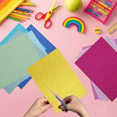 30 Pack Glitter Cardstock Paper Sheets, 30 Colors 6 x 8 inches, Multicolor