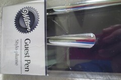 Wilton Guest Pen Silver acrylic Crystal Look Base Wedding Party New