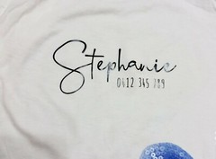 Custom Iron on Sticker Heat Transfer Decal Name Slogan DIY Shirt Wedding Favour
