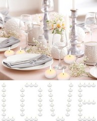100 Qunclay 1.65″ Floating Unscented Dripless Candles for Wedding Decor