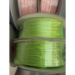 1/8″ 50 Yards Organza Iridescent Center with String Pull Ribbon Bow LIME
