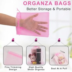 50 Pack Assorted Organza Bags 6×9 Inch, Mesh 1 Count (Pack of 50) 10Colors