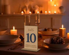 Personalised Engraving & 3D Raised Wooden Laminated Ply Wedding Table Number