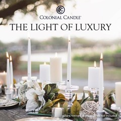 Colonial Candle Unscented Taper Candle, Classic Collection, 10 In, Ivory