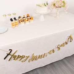 10 feet Gold Metallic Happy Anniversary Paper Hanging Party GARLAND Events Home