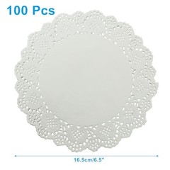 100 Pack White Lace Paper Doilies – Doilies for Food – Round Paper 6.5 Inch