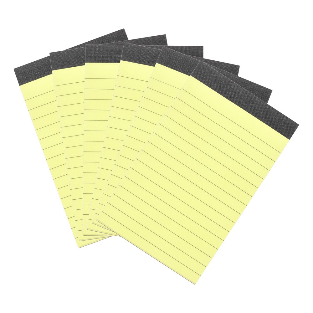 6 Pcs Writing Note Pads, 3 x 5 Inch A7 Lined Refill Paper, Yellow