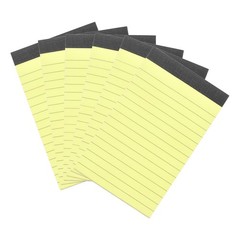 6 Pcs Writing Note Pads, 3 x 5 Inch A7 Lined Refill Paper, Yellow