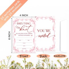 Mueddur Bridal Shower Invitations With Envelopes, She’s Tying The Knot…