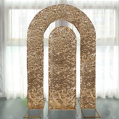 2 Gold Big Sequin Wedding Arch Backdrop Stand Covers Wedding Events Party