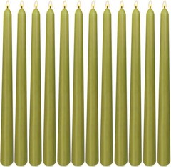 12-Pack Olive Green Taper Candles, 10 10 inches x 0.87 inches,