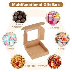 16Pcs Kraft Soap Boxes 4.1″ x 4.1″ x 1.2″ Mini Kraft Treat Boxes Light Brown