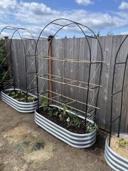 95″ Metal Garden Arch Trellis for Climbing Plants Outdoor Arbors Wedding Arch US