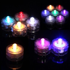 4 PC LED Tea Light set Flower-Shape Different Color Waterproof Wedding Party US