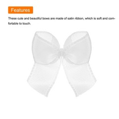 100 x Mini Ribbon Bows 10″ Mini Fabric Satin Ribbon Gift Flower Bows Wood White