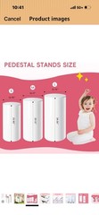 3 Pcs White PVC Cake Stand, Cylinder Pedestal Stands, Cylinder Stands for Party