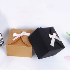 100x White Black Kraft Paper Box Cake Donut Cookie Favor Box Product Packing Box