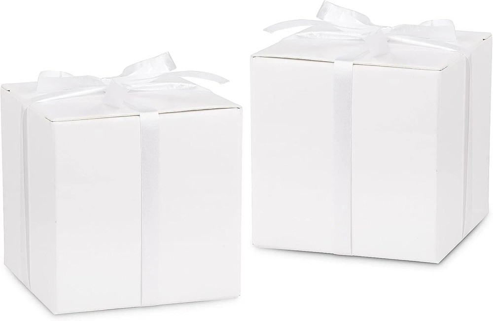 100 Pack Party Favor Boxes White Gift Boxes 2X2X2 Inches Small Cardboard Gift Bo