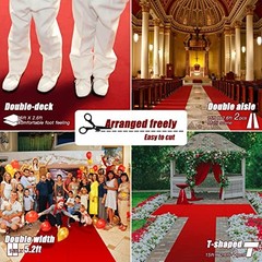 Red Carpet Runner for Party, 2.6X30 ft, 130 GSM Felt Non-Woven Fabric,