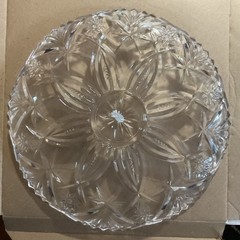 Cristal D’ Arques Durand Crystal Cake Plate 13in Scalloped Vincennes France
