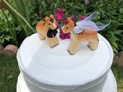 Horse Pony Cake Topper Bride Groom Love Wedding Engagement Wood Statue Farm Barn