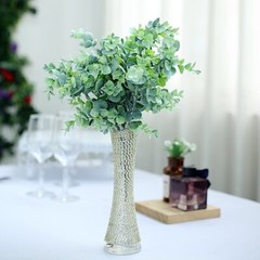 12 Bushes FROSTED GREEN 14″ tall Eucalyptus Artificial Greenery Wedding Bouquets