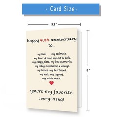 Asmallgf Vintage 40th Wedding Anniversary Card for Husband Wife, Best Gifts f…