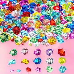 570 Pcs Fake Plastic Jewels Acrylic Gems Crystals Diamonds Clear Ice Rocks New