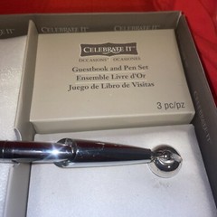 Celebrate It Wedding Guestbook and Pen 3 Piece Set NIB- Pen Works- Estate Find