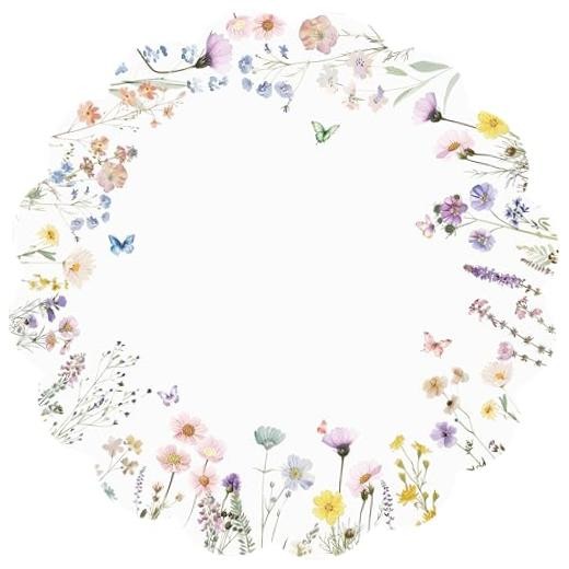 G.R.I – 50 Pcs Summer Flower Paper Place Mats, Watercolor Wildflower Butterfly