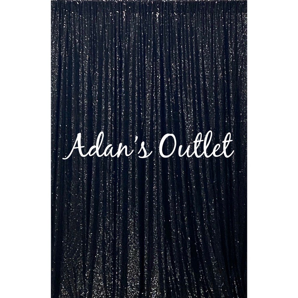 (6) Black 4x7ft Sequined Backdrop Curtain Wedding Party Booth Decorations
