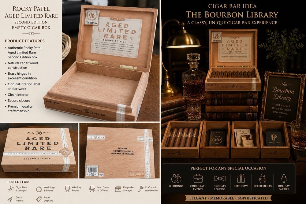 ROCKY PATEL AGED LIMITED RARE (ALR) SECOND EDITION EMPTY CIGAR BOX
