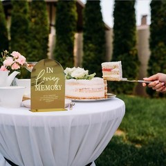 Gold Acrylic Wedding Table Centerpiece Memorial Sign In Loving Memory Decor