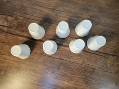 White Porcelain Wedding Favor Cups with Hearts and Bells Lot of 7