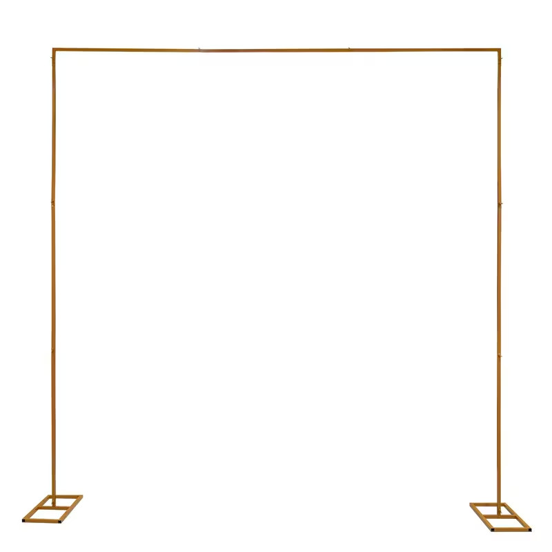10×10 Gold Square Backdrop Frame Adjustable Height Metal Wedding Arch Stand