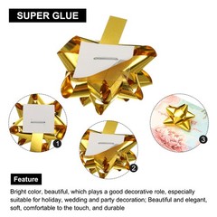 100pcs 1″ Mini Star Gift Bows Metallic Christmas Bows for Gift Wrapping Gold