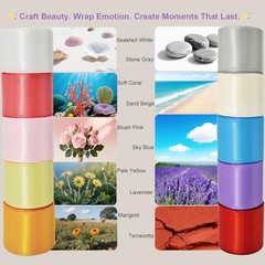 1-1/2 Inch Double-Faced Satin Ribbon 50 Yards 1-1/2 inch Morning Meadow