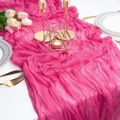 FEXIA 3 Pack Rose Red Table Runner 35×120 Inches for 3 Pack-10FT,
