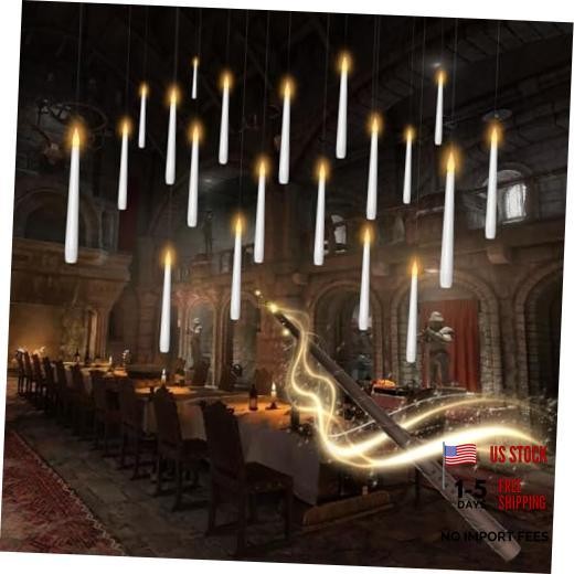 Flameless Floating Candles with Wand，20 Pcs Magic LED Hanging White-20pcs