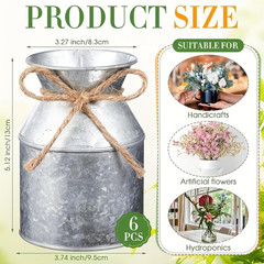 6 Pack Metal Flower Vases Durable Wedding Party Table Decor Centerpieces