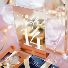 Modern Table Numbers Acrylic Wedding Table Numbers Gold Mirror Table Signs