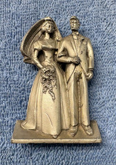 Older Pewter Bride and Groom 3″ tall by Creed – Perfect for Anniversary
